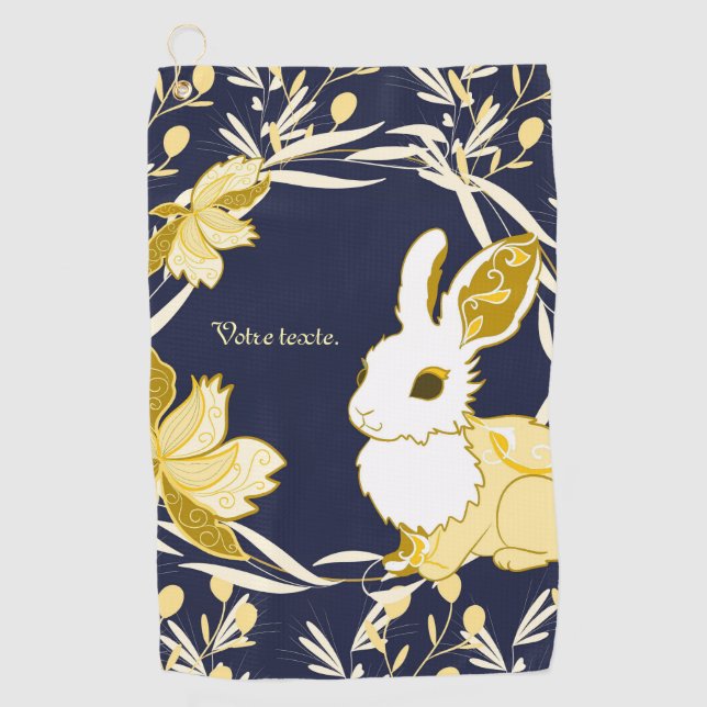 Hasenkoko Golfhandtuch (Vorderseite)