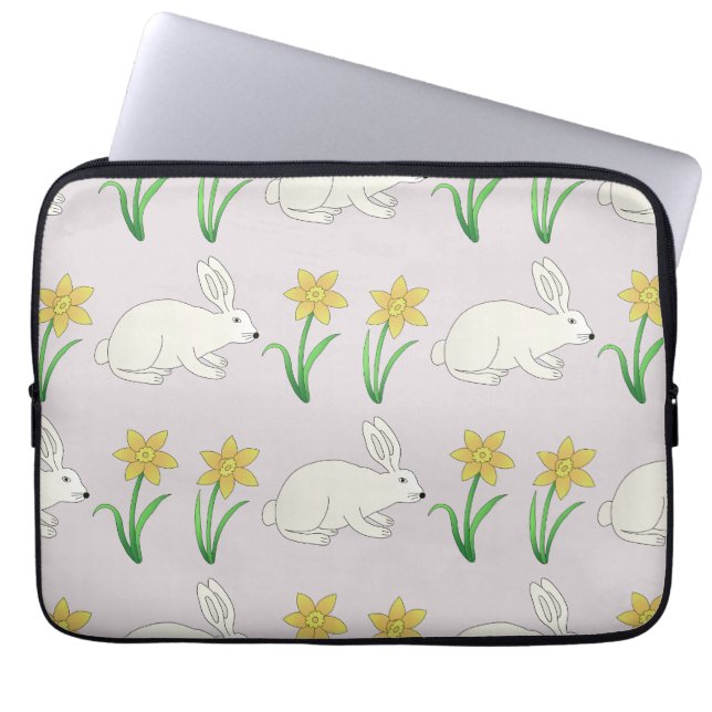 Hasenmuster Laptopschutzhülle (Vorderseite)