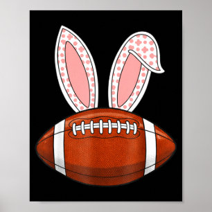 Hasenohren American Football Fan Lustiger Osterhas Poster