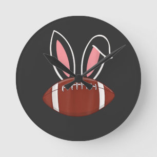 Hasenohren American Football Runde Wanduhr