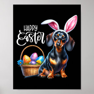 Hasenohren-Dachshund-Osterhase-Happy Easter D Poster