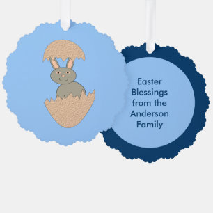 Hasenschlachten von Eiern nach eigenem Brauch Ornament Karte