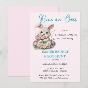 Hasenstickerei Ostern BRUNCH & SUCHE Einladung