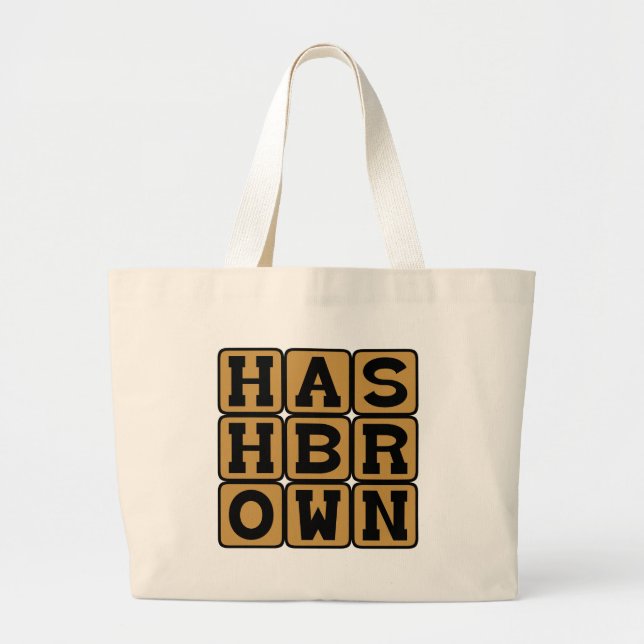 Hash Brown, Potato Frühstück Leckerei Jumbo Stoffbeutel (Vorne)