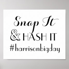 Hash Tag Foto Hochzeitskriptsignatur Poster