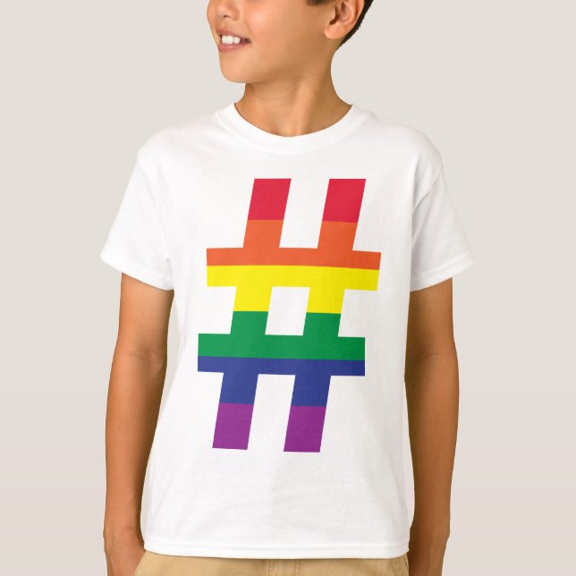 Hash Tag Rainbow Flag T-Shirt (Vorderseite)