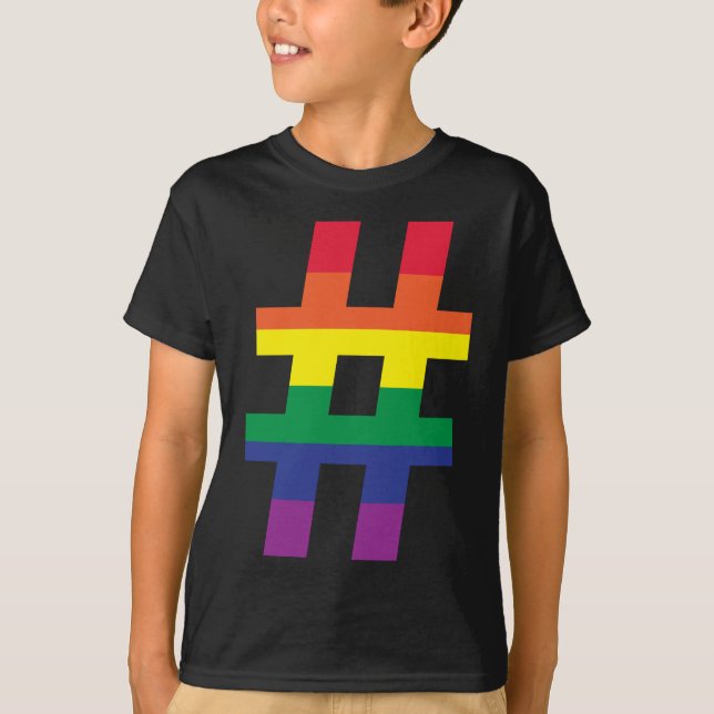 Hash Tag Rainbow Flag T-Shirt (Vorderseite)