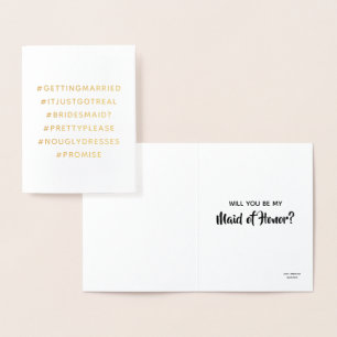Hash-Tagging Es Got nur Real - Funny Bridesmaid Folienkarte