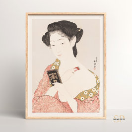 Hashiguchi Goyo Frau Anwenden Makeup Japanisch Poster