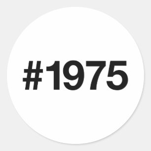 Hashtag 1975 50 Jahre Geburtstag Runder Aufkleber