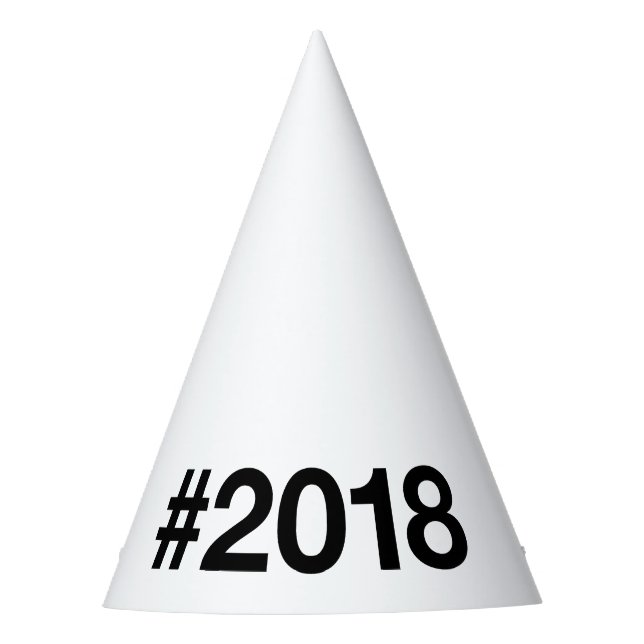 Hashtag 2018 7 Geburtstag Partyhütchen (Vorderseite)