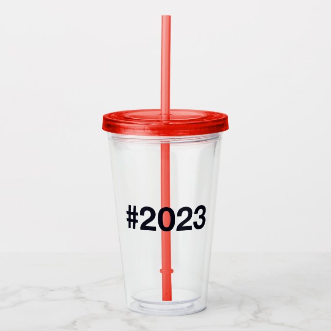 Hashtag 2023 acryltrinkbecher (Vorderseite)