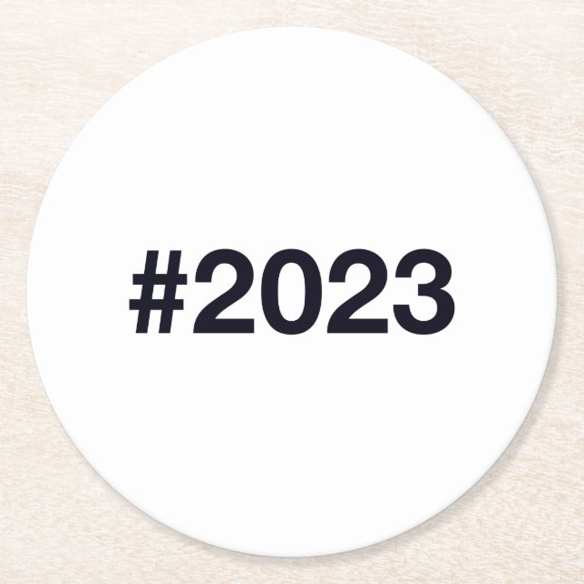 Hashtag 2 Geburtstag 2023 Jahrestag Runder Pappuntersetzer (Vorderseite)