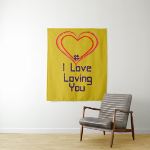 Hashtag 3D I Liebe Sie Wandteppich