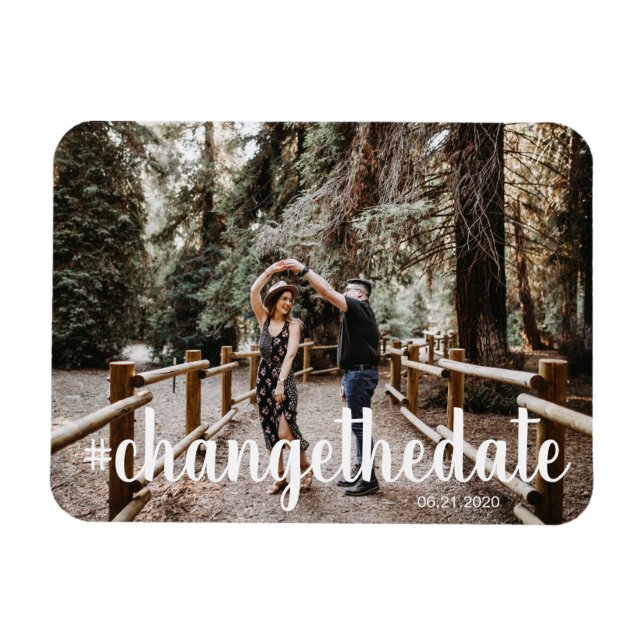 Hashtag ändern Datum Foto Magnet (Horizontal)