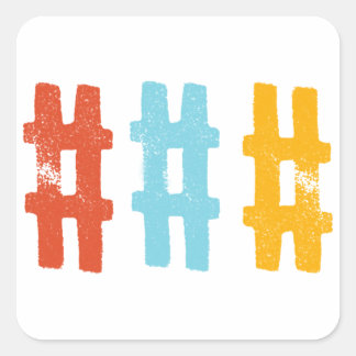 Hashtag-Aufkleber Quadratischer Aufkleber