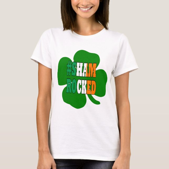 Hashtag beschämt Text Irish St Patricks T-Shirt (Vorderseite)