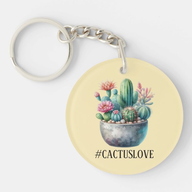Hashtag Cactuslove Schlüsselanhänger (Vorderseite)