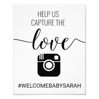 Hashtag Custom Baby Shooting-Zeichen Fotodruck