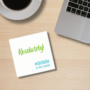 Hashtag #Delulu ist das Solulu Türkis Post-it Klebezettel