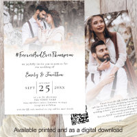 Hashtag Forever Name 2 Foto Overlay QR Wedding