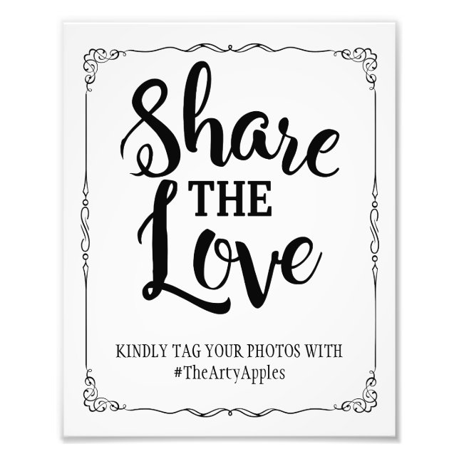 Hashtag für Hochzeitszeichen für soziale Medien Fotodruck (Vorne)