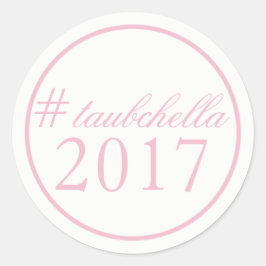 Hashtag Gastgeschenk Hochzeit Aufkleber Rosa/Marin