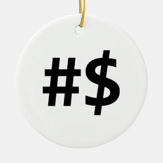 hashtag Geld Keramikornament