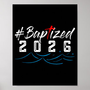 Hashtag Getauft 2026 T-Shirt Taufhemd Gott Christ Poster