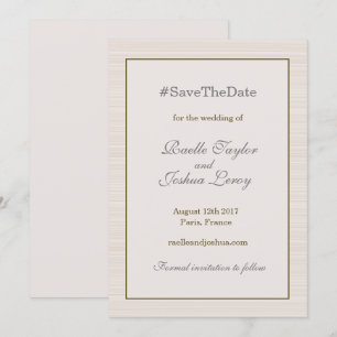 Hashtag Gold Grau Elfenbein Save-the-Date Ankündig Einladung