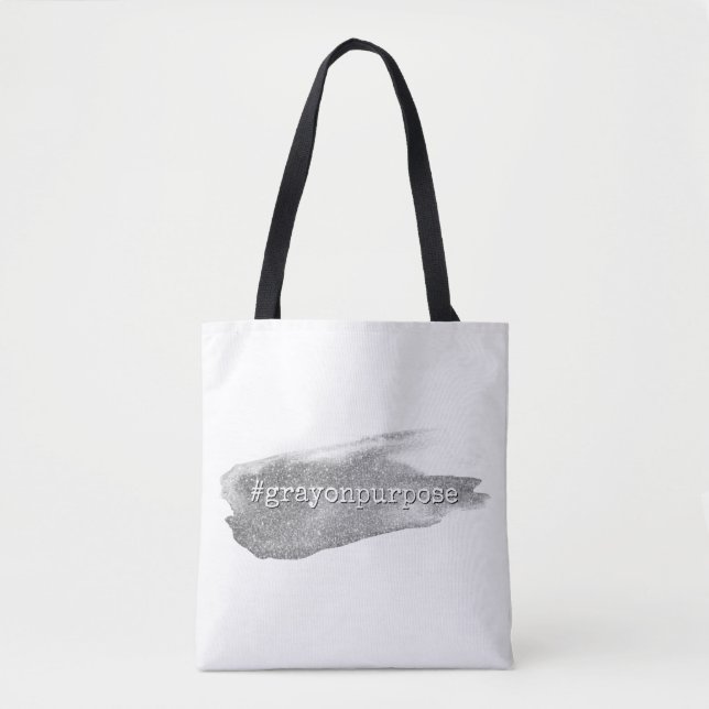 Hashtag Grau auf Purpose Silver Glitzer Pinselstri (Vorderseite)