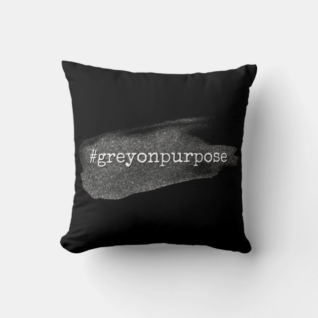 Hashtag Grau auf Purpose Silver Glitzer Pinselstri Kissen (Vorderseite)