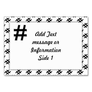 #HASHTAG - Hash Tag Symbol Tischnummer