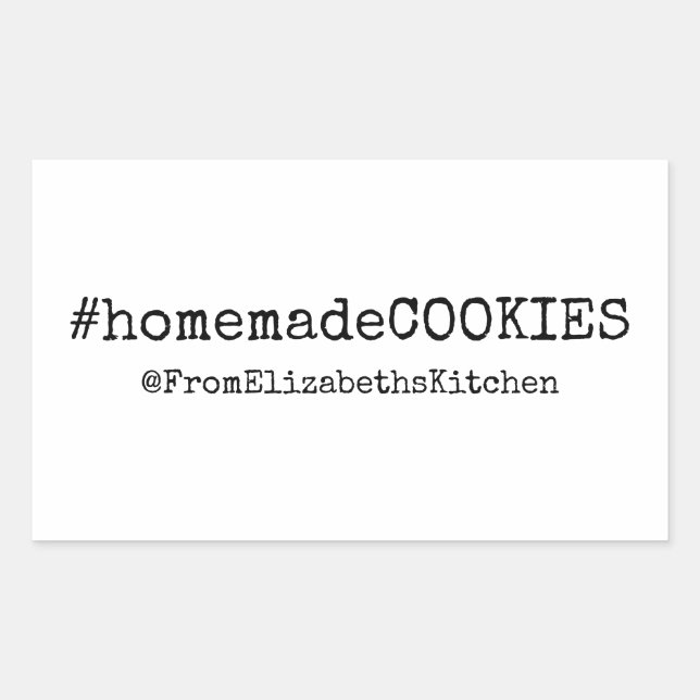 HashTag #homemadeCookies Rechteckiger Aufkleber (Vorderseite)