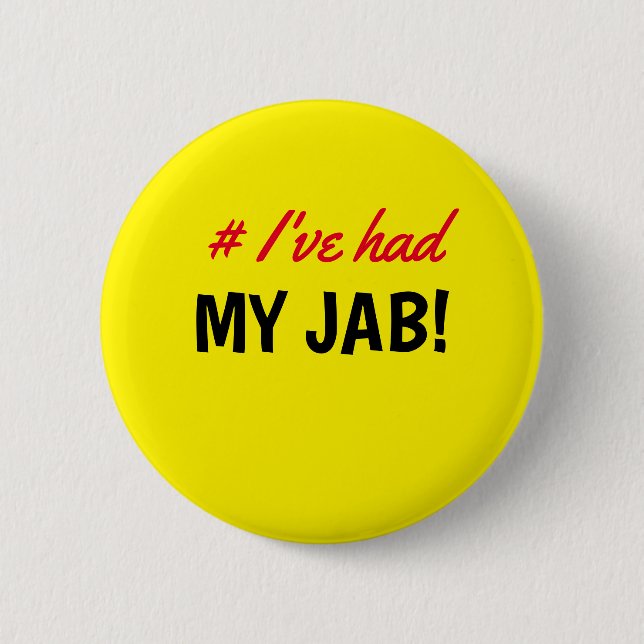 Hashtag Ich habe mein Jab Yellow Button (Vorderseite)