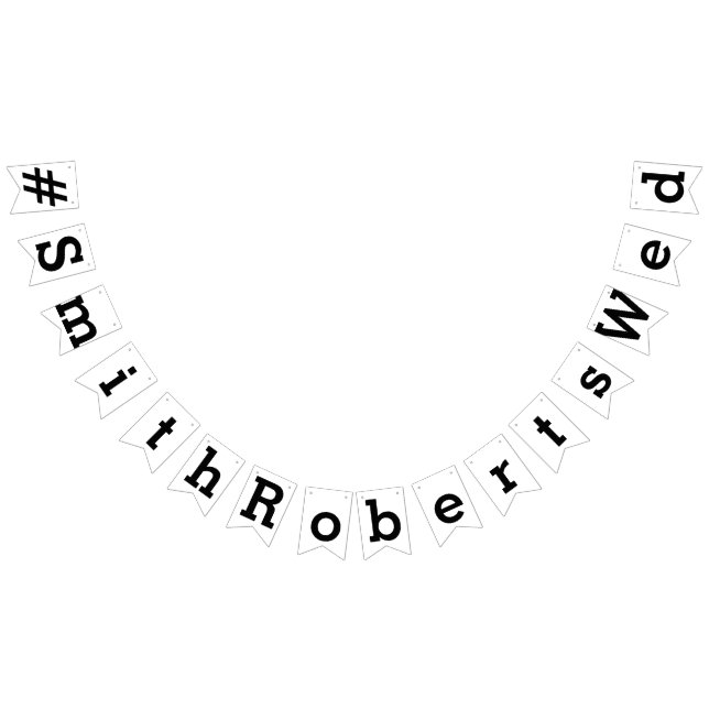 HASHTAG, IHR PERSONALISIERTER TEXT WIMPELKETTE (Alle)