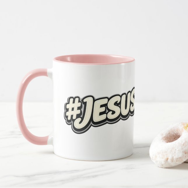 Hashtag - JESUS - Christian Tasse (Mit Donut)