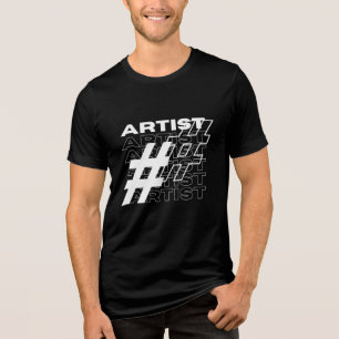 Hashtag-Künstler-Typografie Tri-Blend Shirt