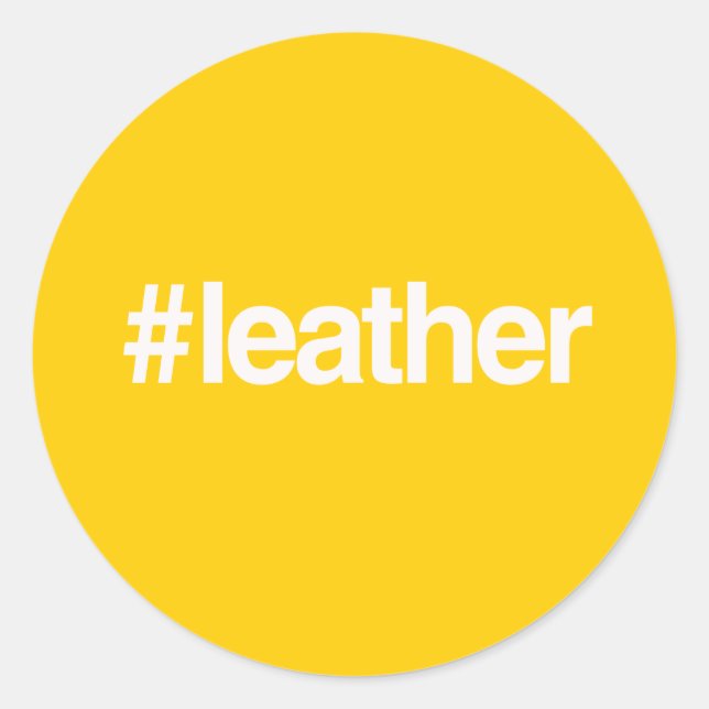 HASHTAG LEATHER RUNDER AUFKLEBER (Vorderseite)