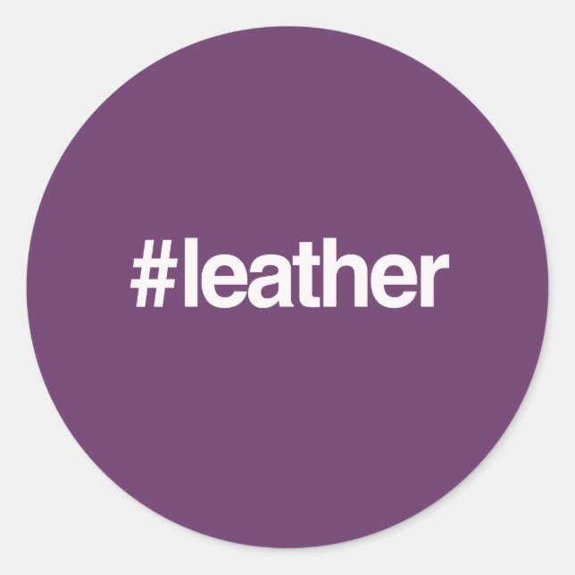 HASHTAG LEATHER RUNDER AUFKLEBER (Vorderseite)