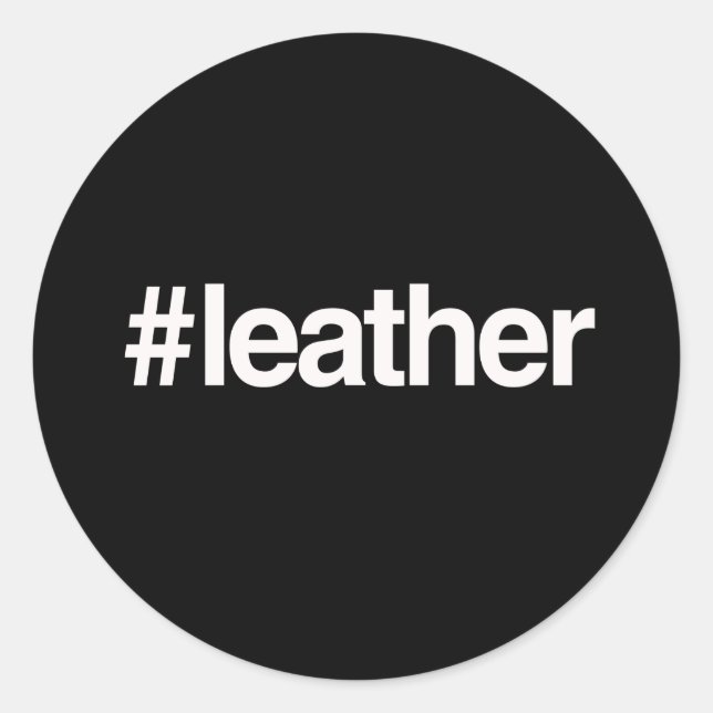 HASHTAG LEDER RUNDER AUFKLEBER (Vorderseite)