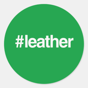 HASHTAG LEDER RUNDER AUFKLEBER