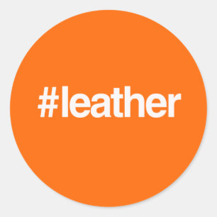 HASHTAG LEDER RUNDER AUFKLEBER
