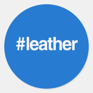 HASHTAG LEDER RUNDER AUFKLEBER