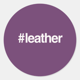 HASHTAG LEDER RUNDER AUFKLEBER