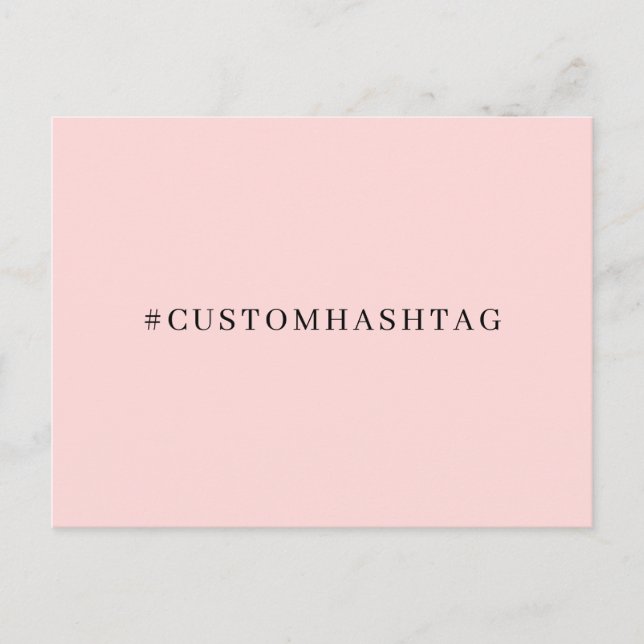 Hashtag Modern Pink Social Media Design Postkarte (Vorderseite)