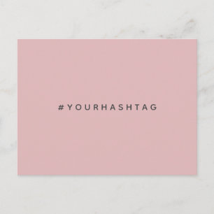 Hashtag Modern #   Pink Trending Social Media Postkarte