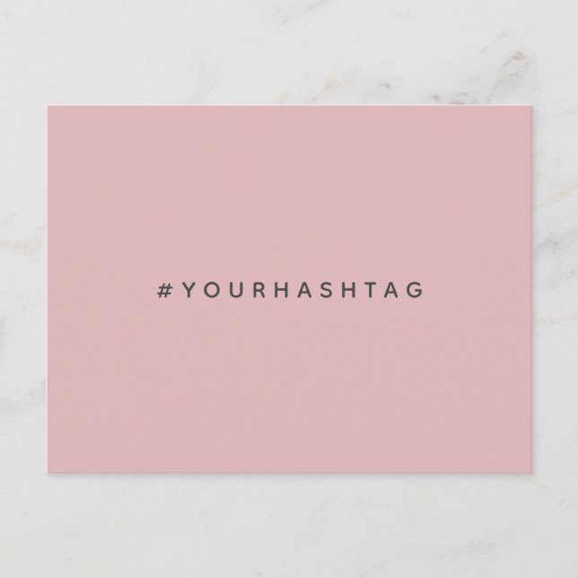 Hashtag Modern # | Pink Trending Social Media Postkarte (Vorderseite)