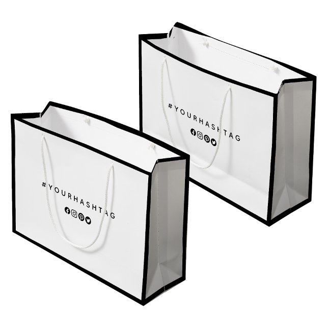 Hashtag | Modernes Social Media Business Große Geschenktüte (Von Creator hochgeladen)