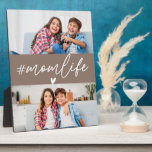 Hashtag Momlife 2 Fotos Fotoplatte<br><div class="desc">Feiern Sie das herrliche Chaos der Mutterschaft mit dem Hashtag Momlife 2 Fotos Custom Plaque. Diese Plakette mit dem beliebten Satz "#Momlife" in einem stilvollen und modernen Design ist vollständig anpassbar mit zwei Ihrer Lieblingslieder-Fotos. Eine perfekte Ergänzung zu Ihrer Wohngestaltung oder ein nachdenkliches Geschenk für Mütter, um ihrer Liebe und...</div>